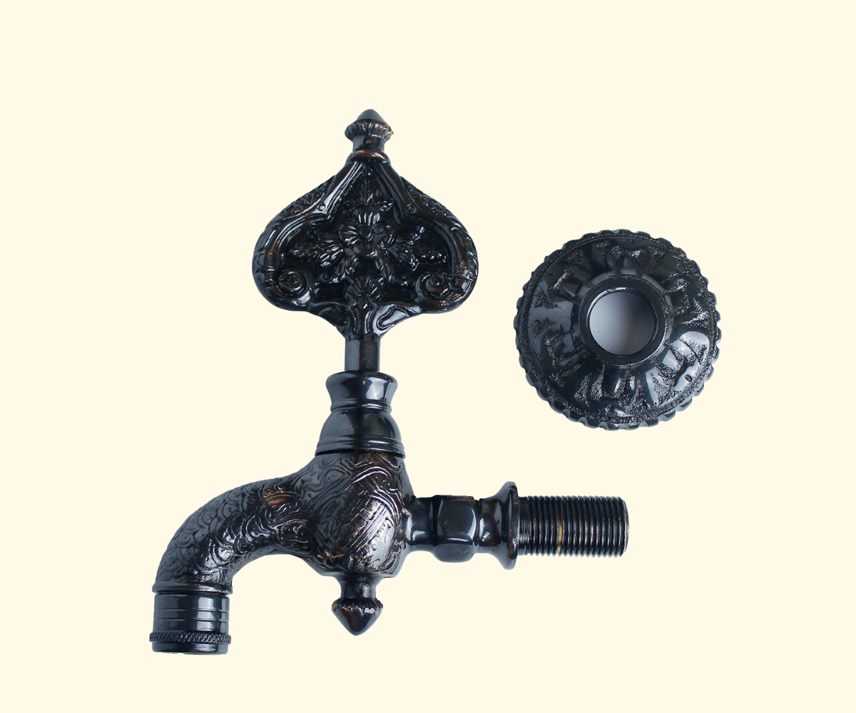 Double Ottoman Hamam Taps cover by black